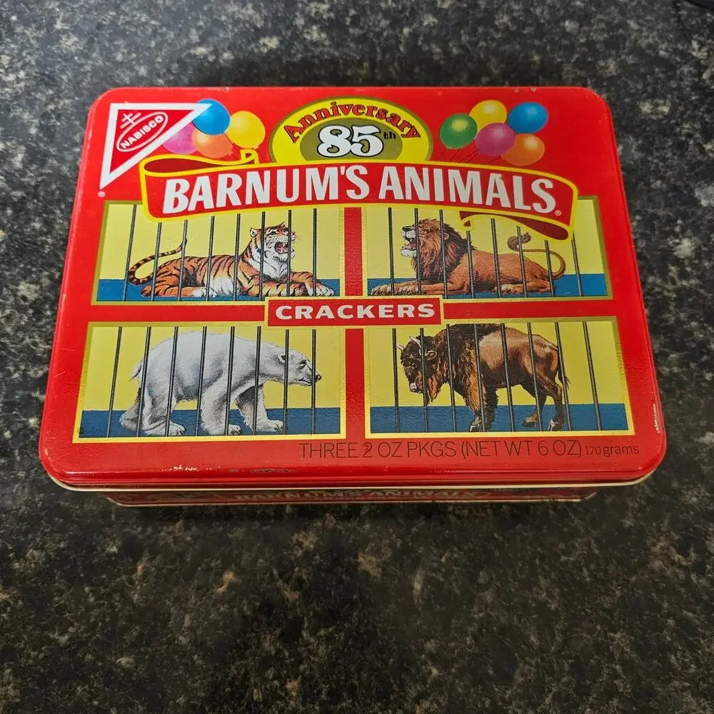 Vintage 1987 Nabisco Barnum's Animal Crackers 85th Anniversary Tin